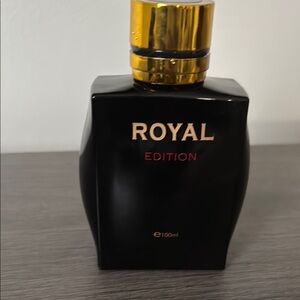 Black Perfume Bottle with Gold Cap